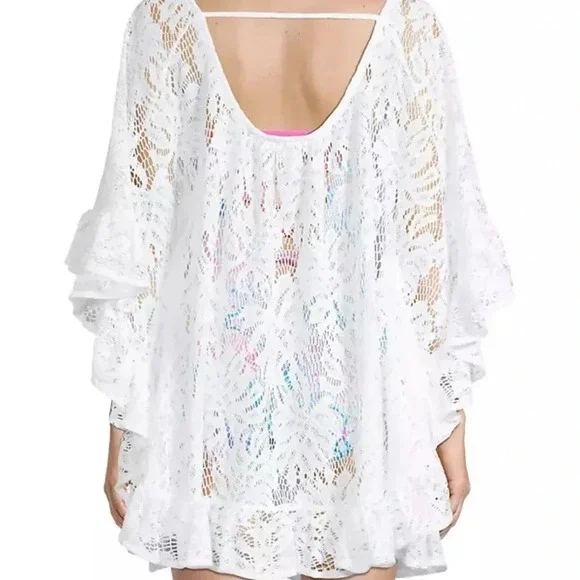 Lilly Pulitzer Atley Ruffle Resort White Swim Cover Up size XXS/XS - Picture 4 of 13